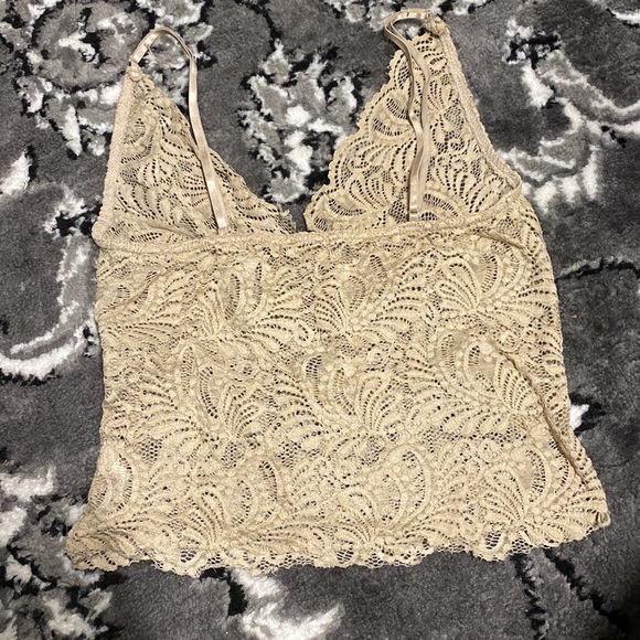 see through beige top - Picture 2 of 2